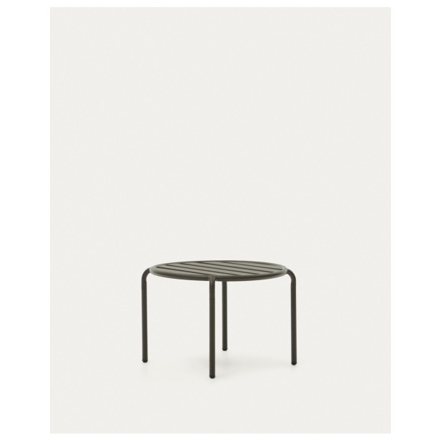 Mesa auxiliar de exterior Joncols de aluminio con acabado pintado verde Ø 60 cm - Kave Home