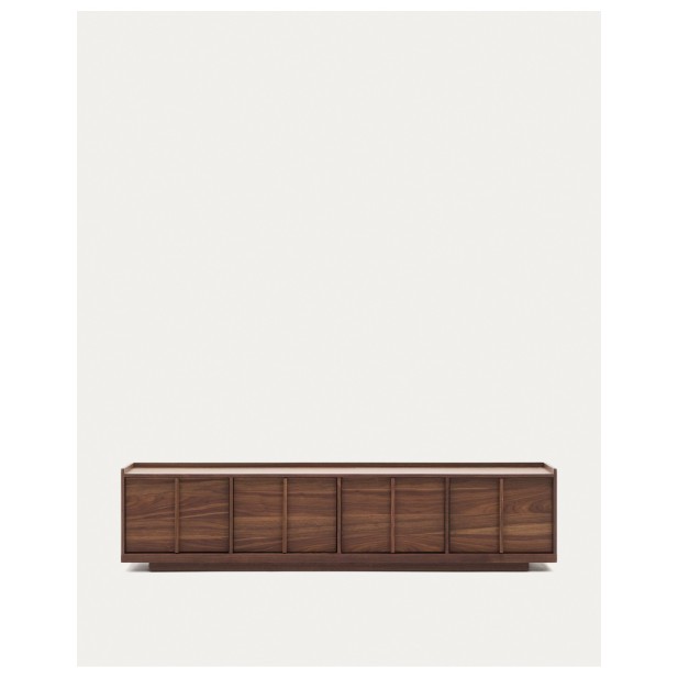 Mueble TV Onix de chapa de nogal con acabado oscuro 200 x 45 cm FSC Mix Credit - Kave Home