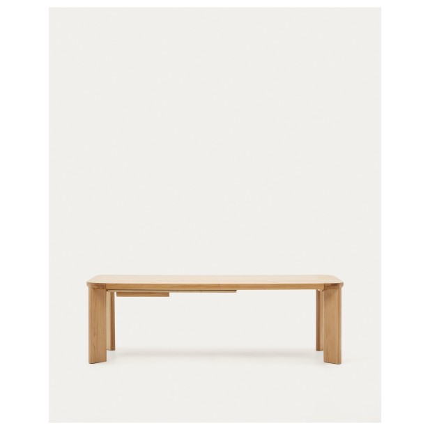 Mesa extensible Jondal de madera maciza y chapa de roble FSC 100% 240 (320) x 100 cm - Kave Home