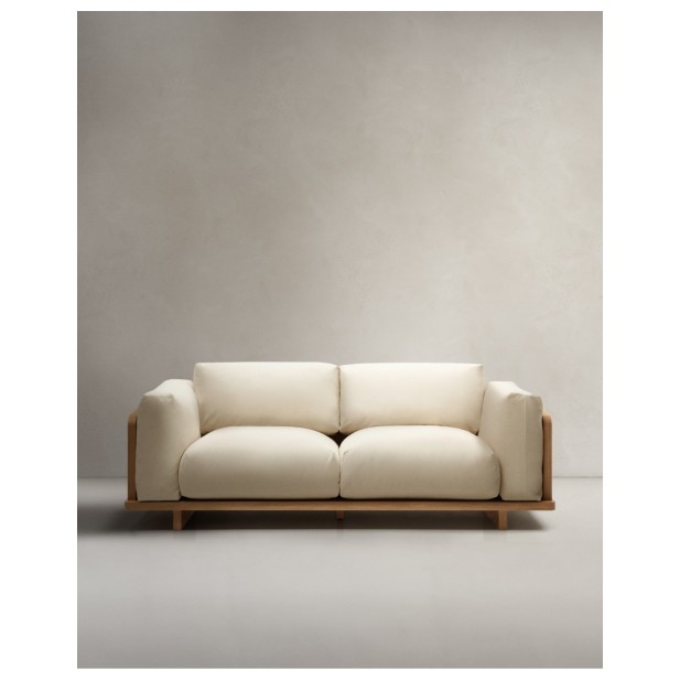 Sofá Oaq 3 plazas beige 225 cm FSC Mix Credit - Kave Home
