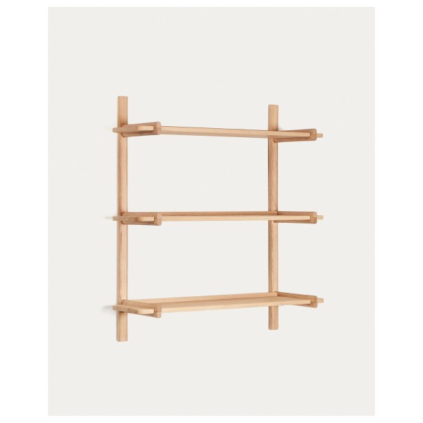 Estantería modular Sitra 3 baldas madera maciza roble acabado natural 90cm FSC Mix Credit - Kave Home