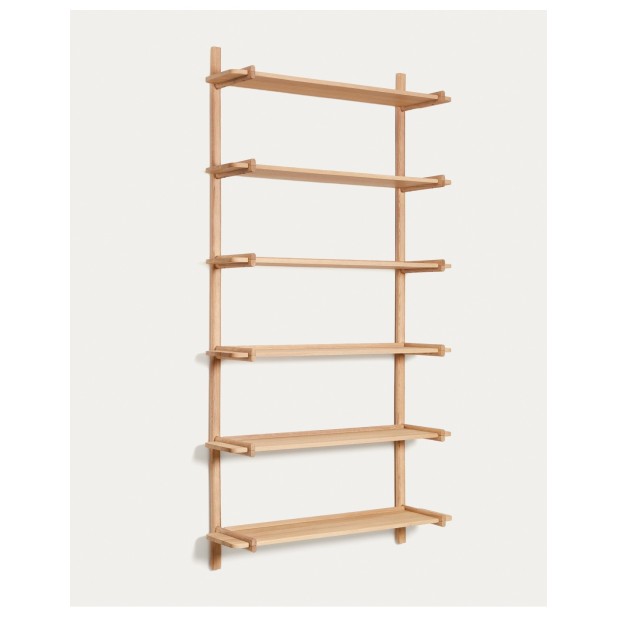 Estantería modular Sitra 6 baldas madera maciza roble 110cm acabado natural FSC Mix Credit - Kave Home