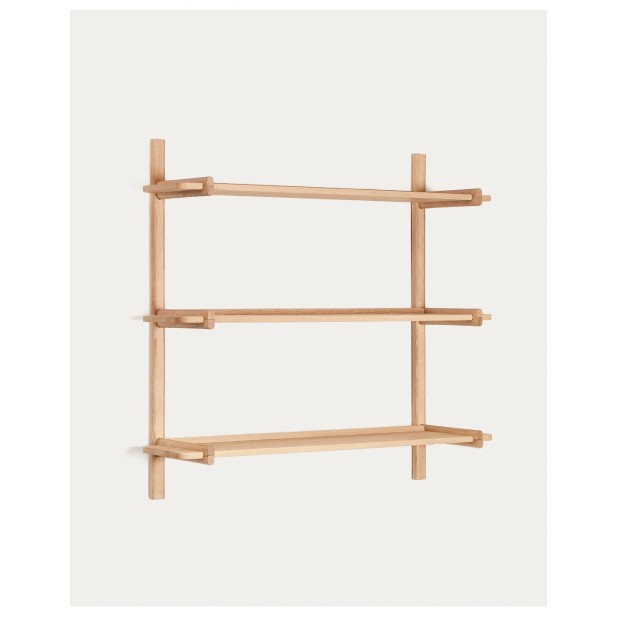 Estantería modular Sitra 3 baldas madera maciza roble acabado natural 110cm FSC Mix Credit - Kave Home