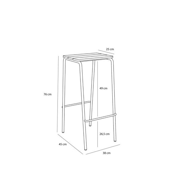 Taburete Bar STILT Negro - Hübsch