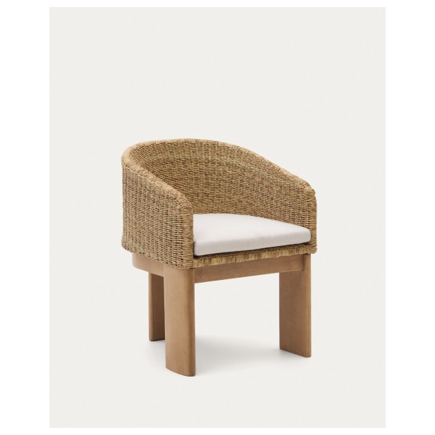 Silla Xoriguer de ratán sintético y madera maciza de eucalipto FSC 100% - Kave Home