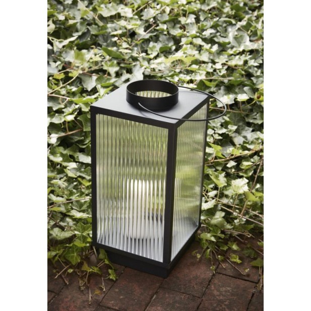 Set 2 Faroles RIPPLE, Negro - Hübsch