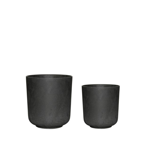 Macetas AMONG Negra (Set de 2) - Hübsch