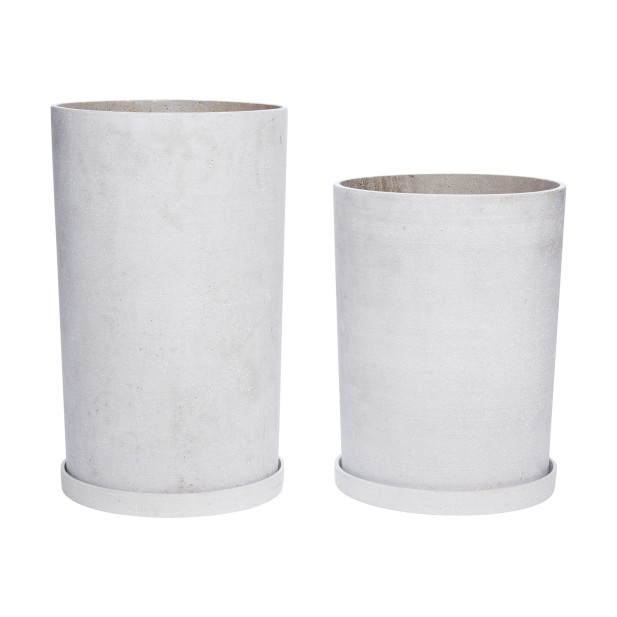 Macetas PODIUM Grande Gris (Set de 2) - Hübsch