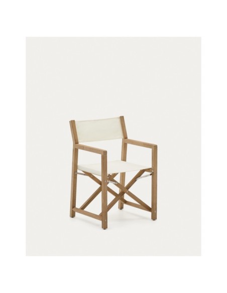 Silla plegable de exterior Vilara blanco de madera maciza de acacia FSC 100% - Kave Home