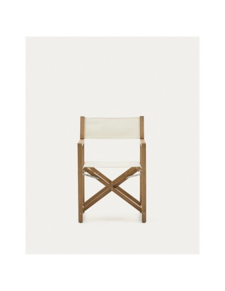 Silla plegable de exterior Vilara blanco de madera maciza de acacia FSC 100% - Kave Home