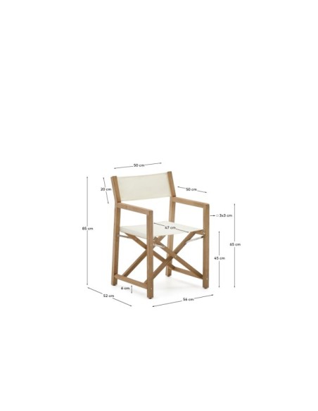 Silla plegable de exterior Vilara blanco de madera maciza de acacia FSC 100% - Kave Home
