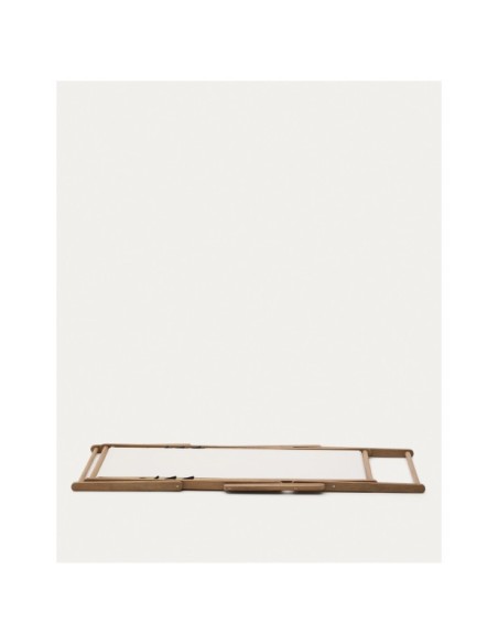 Hamaca plegable de exterior Vilara blanco de madera maciza de acacia FSC 100% - Kave Home