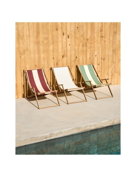 Hamaca plegable de exterior Vilara blanco de madera maciza de acacia FSC 100% - Kave Home