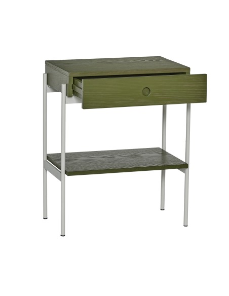 Mesita de Noche NOIR Verde / Blanco Roto - Hübsch