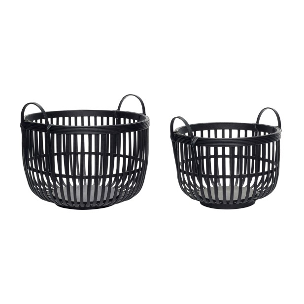 Cestas ALCHEMY Negro (Set de 2) - Hübsch