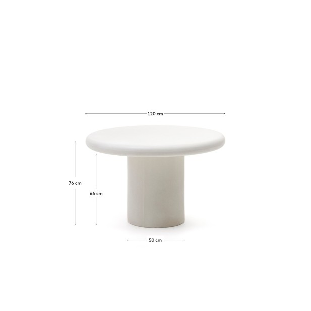 Mesa redonda Addaia de cemento blanco...