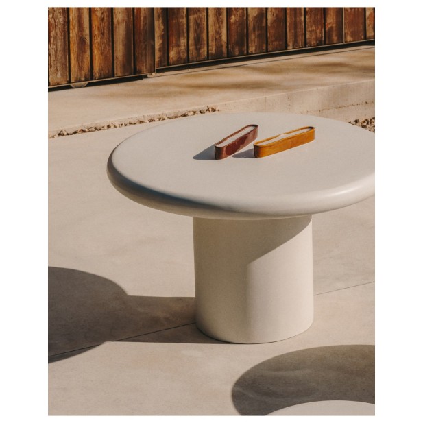 Mesa redonda Addaia de cemento blanco...