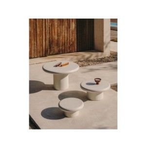 Mesa redonda Addaia de cemento blanco Ø90 cm - Kave Home 2
