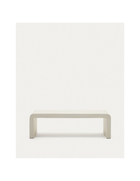 Mesa de centro Aiguablava de cemento blanco 135 x 65 cm - Kave Home