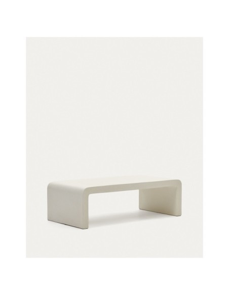 Mesa de centro Aiguablava de cemento blanco 135 x 65 cm - Kave Home