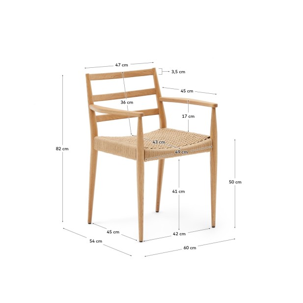 Silla Analy reposabrazos madera...