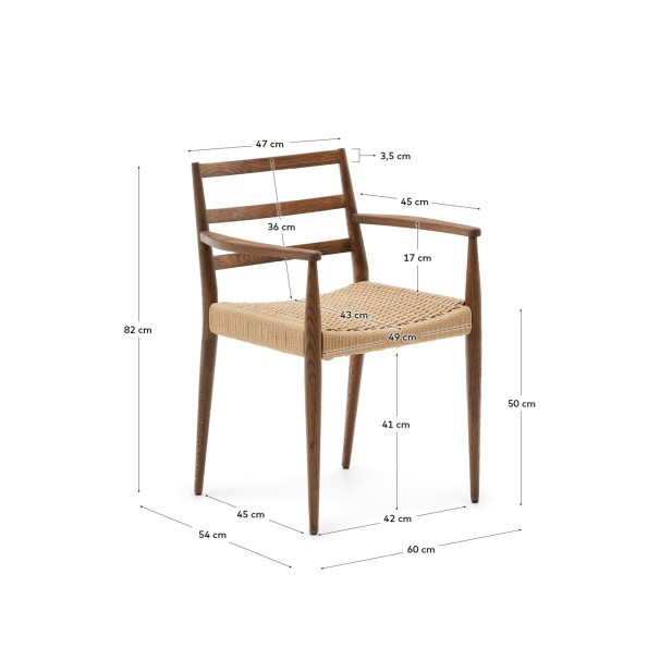 Silla Analy con reposabrazos madera...