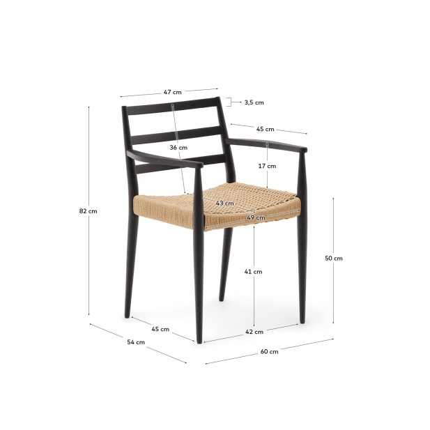 Silla Analy con reposabrazos madera...