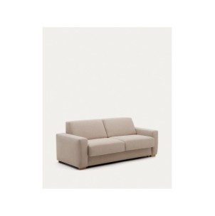 Sofá cama Anley 3 plazas beige y patas de madera maciza... 2