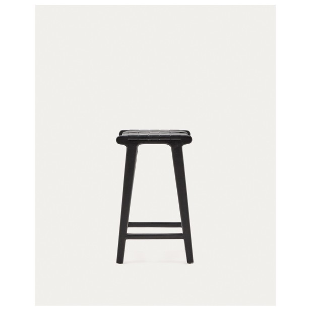 Taburete Calixta de piel y madera...