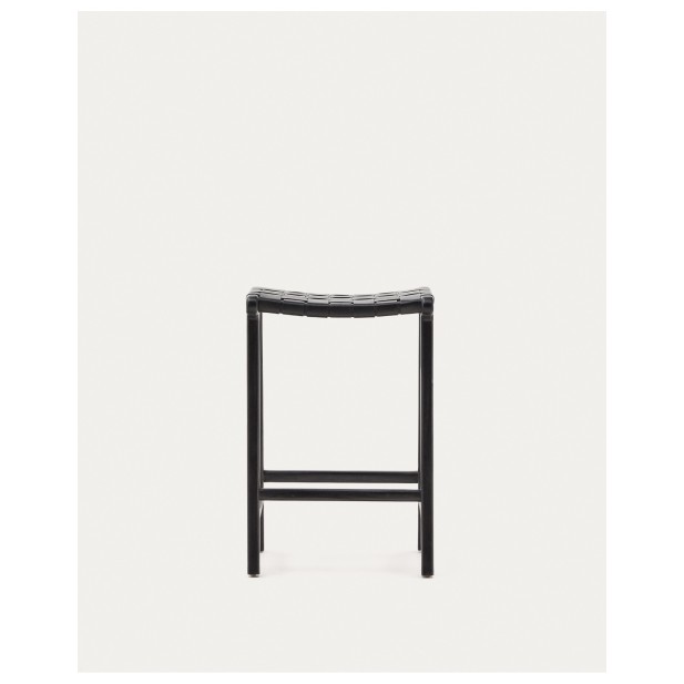 Taburete Calixta de piel y madera...