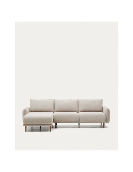 Sofá Carlota 3 plazas con chaise longue derecho/izquierdo beige 262 cm FSC Mix Credit - Kave Home