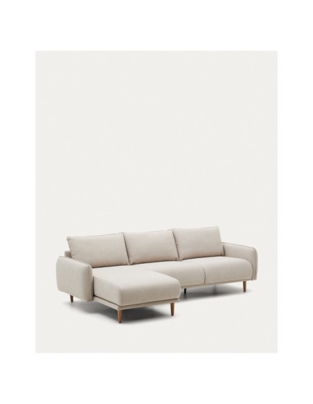 Sofá Carlota 3 plazas con chaise longue derecho/izquierdo beige 262 cm FSC Mix Credit - Kave Home