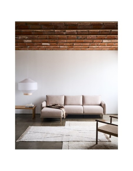 Sofá Carlota 3 plazas con chaise longue derecho/izquierdo beige 262 cm FSC Mix Credit - Kave Home