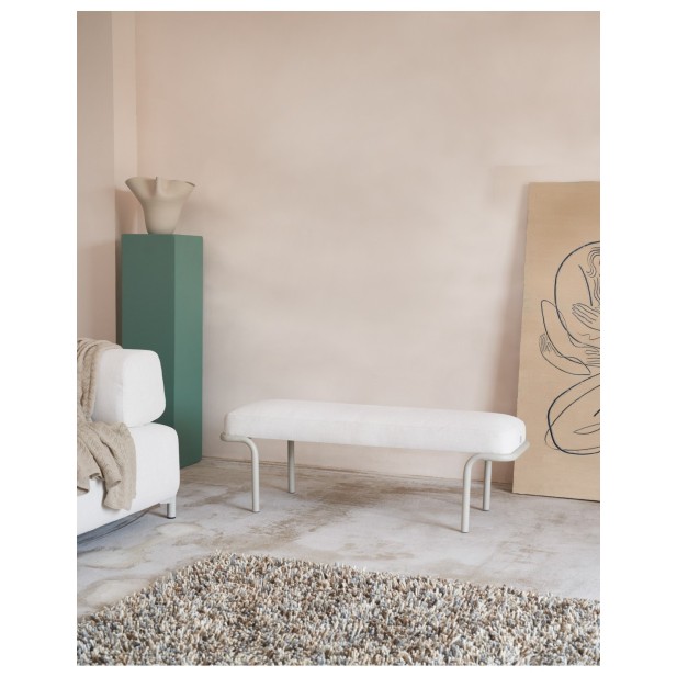 Banco Compo de chenilla beige y...