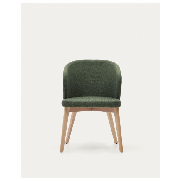 Silla Darice de chenilla verde y...