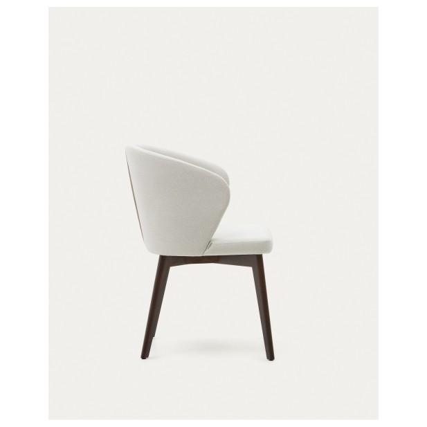 Silla Darice de chenilla beige y...