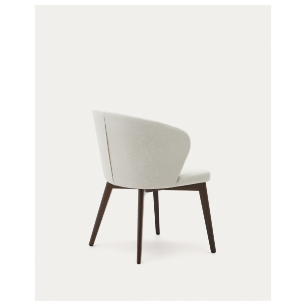 Silla Darice de chenilla beige y...