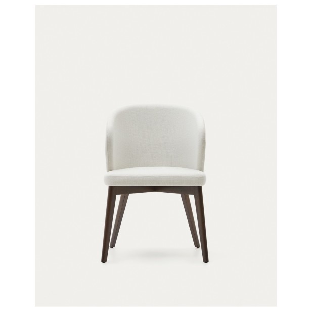 Silla Darice de chenilla beige y...