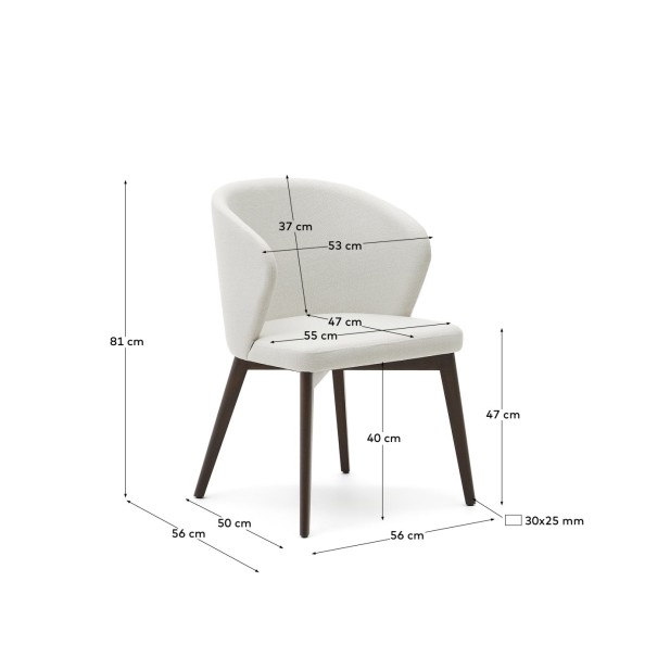 Silla Darice de chenilla beige y...