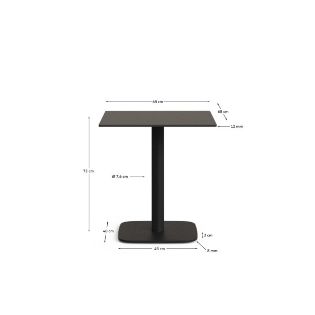 Mesa de exterior Dina negro con pie...