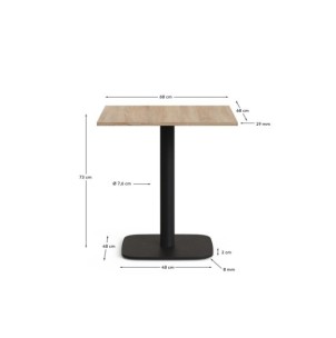 Mesa Dina melamina acabado natural con pie de metal... 2