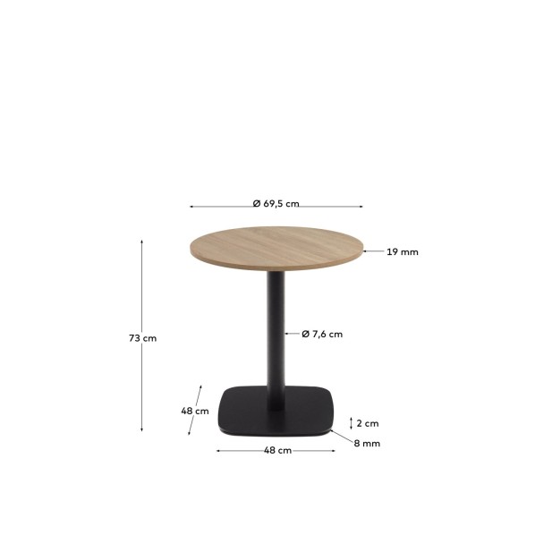 Mesa redonda Dina melamina acabado...