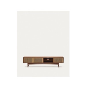Mueble TV Elan 3 puertas chapa y madera maciza nogal...