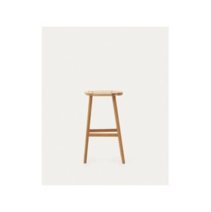 Taburete Enit de cuerda papel beige y madera maciza de... 2