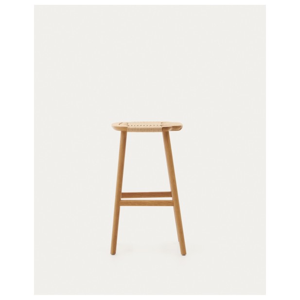 Taburete Enit de cuerda papel beige y...