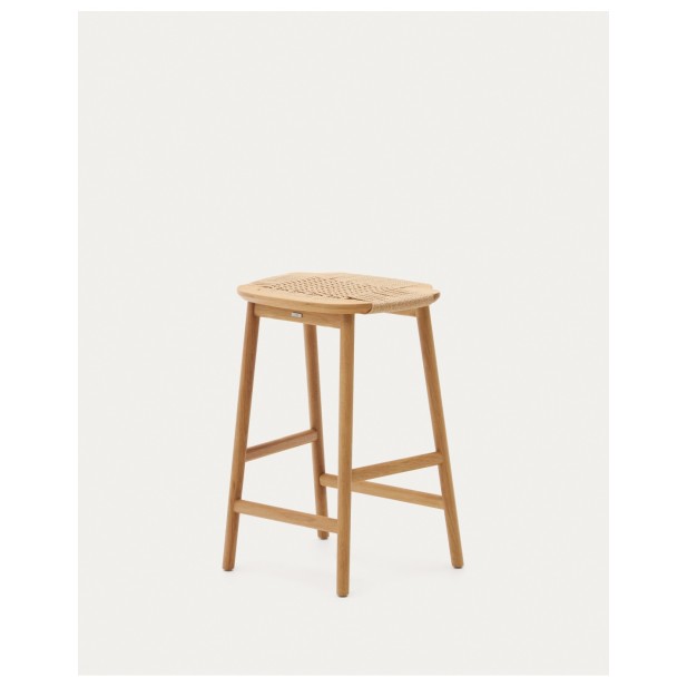 Taburete Enit de cuerda papel beige y...