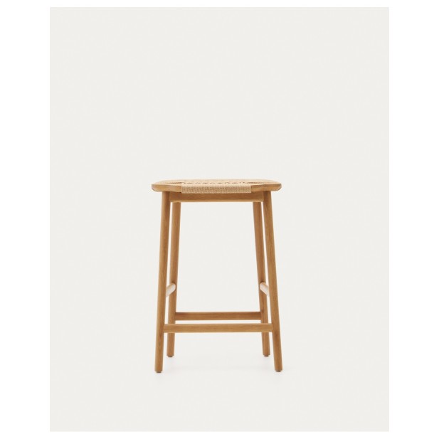 Taburete Enit de cuerda papel beige y...