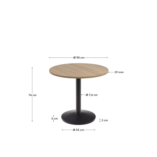 Mesa redonda Esilda melamina acabado...