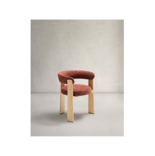 Silla Granite de 3 patas chenilla terracota y madera...