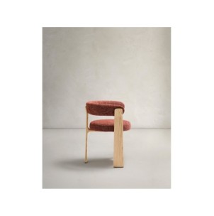 Silla Granite de 3 patas chenilla terracota y madera... 2